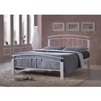 King Size Bed Frame with Sprung Slats - White
