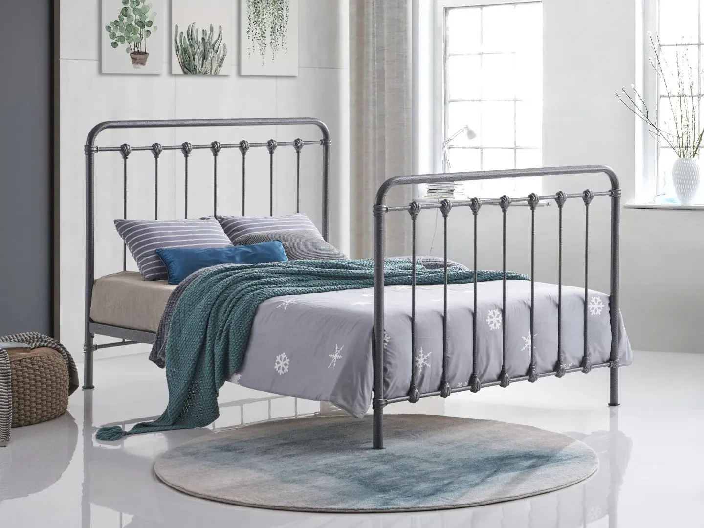 King Size Metal Bed Frame - Black, Metal