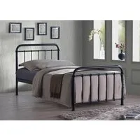Single Bed Frame Victorian Style - Black, Metal