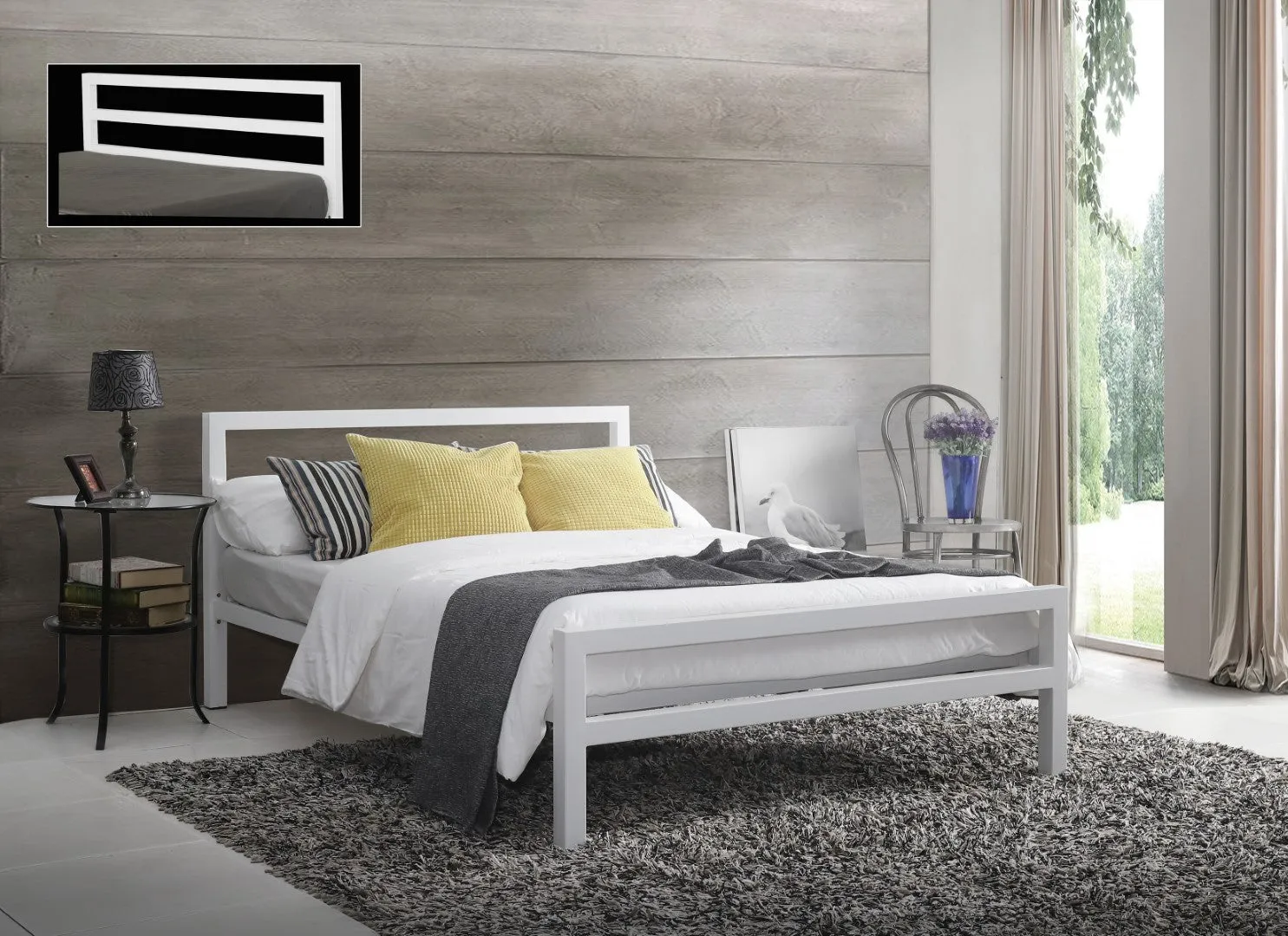 Single Metal Bed Frame - White image