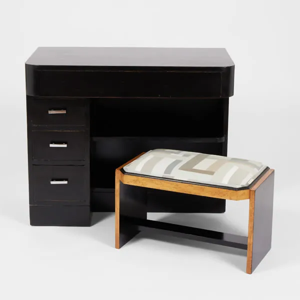Art Deco Maharam Desk and Stool Set - Multicolour product