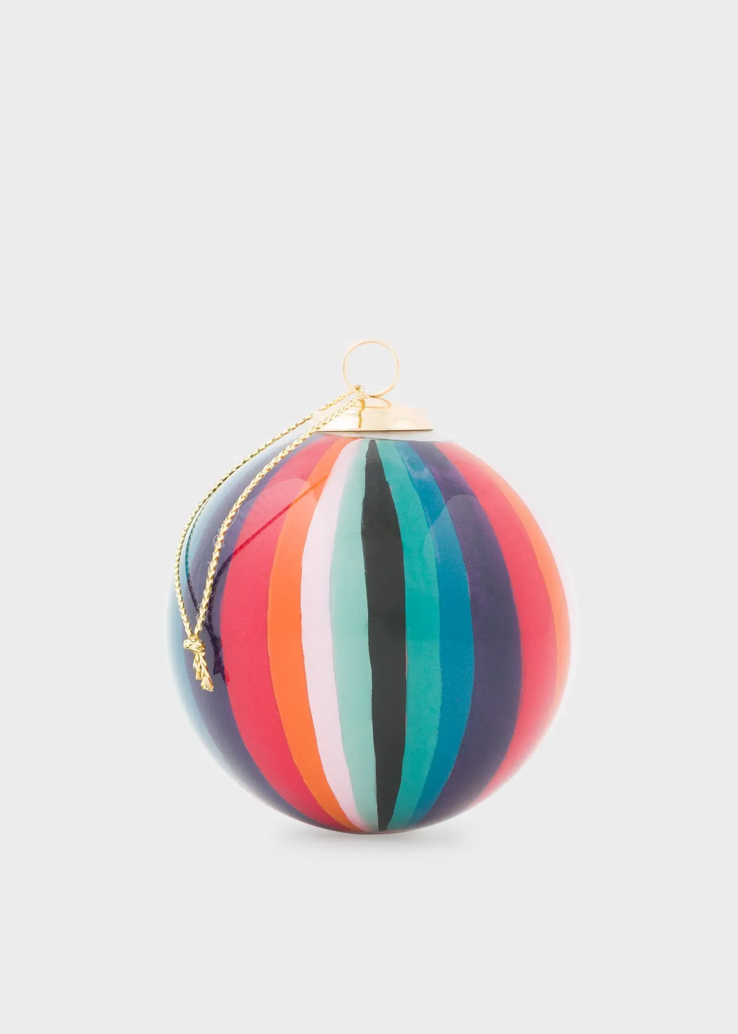 Artist Stripe Hand-Painted Glass Bauble - Multicolour product