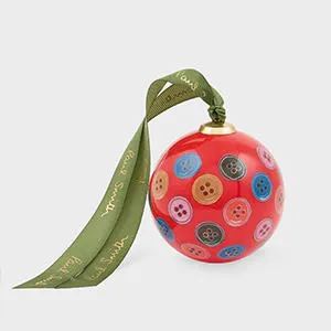 Hand-Painted 'Buttons' Glass Bauble - Multicolour product