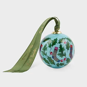 Hand-Painted Socks Glass Bauble - Multicolour product