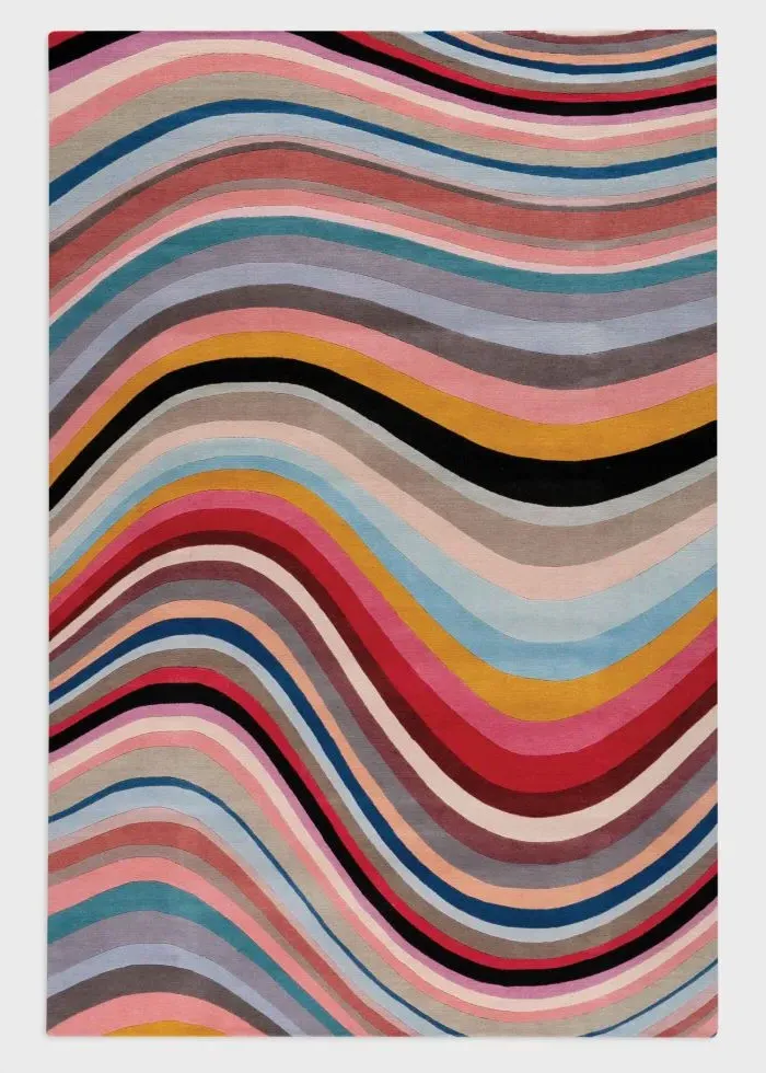 Paul Smith Swirl Small Rug - Multicolour, Wool product