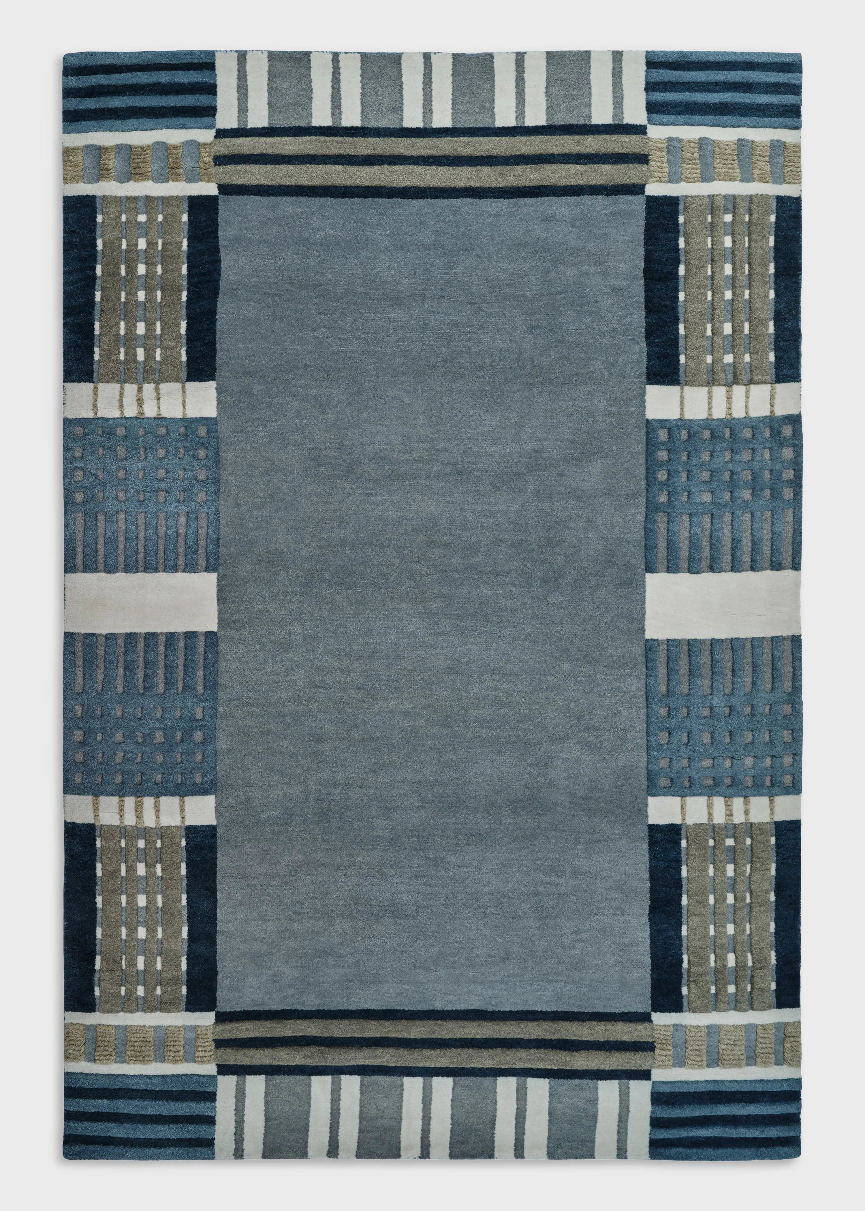 Ratio by Paul Smith Takt Border Rug - Indigo Blue, Wool product