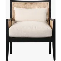 Armchair with Black Edges - Cream, Rattan alternate view