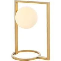 Rectangular Table Lamp with Opal Glass - Gold alternate view