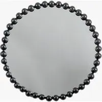 Round Mirror with Beaded Frame - Black alternate view