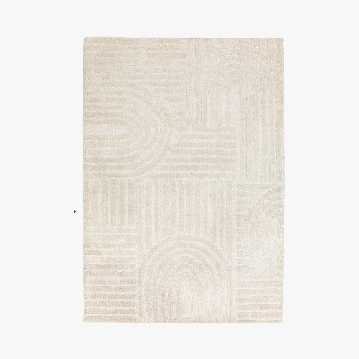 Small Rug with Geometric Pattern - Natural product