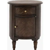 Drum Side Table with Storage - Coffee, Wood alternate view