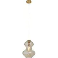 Curved Pendant Light - Brass, Glass alternate view
