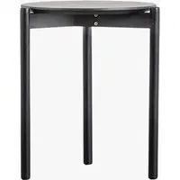Round Side Table - Black, Solid Wood alternate view