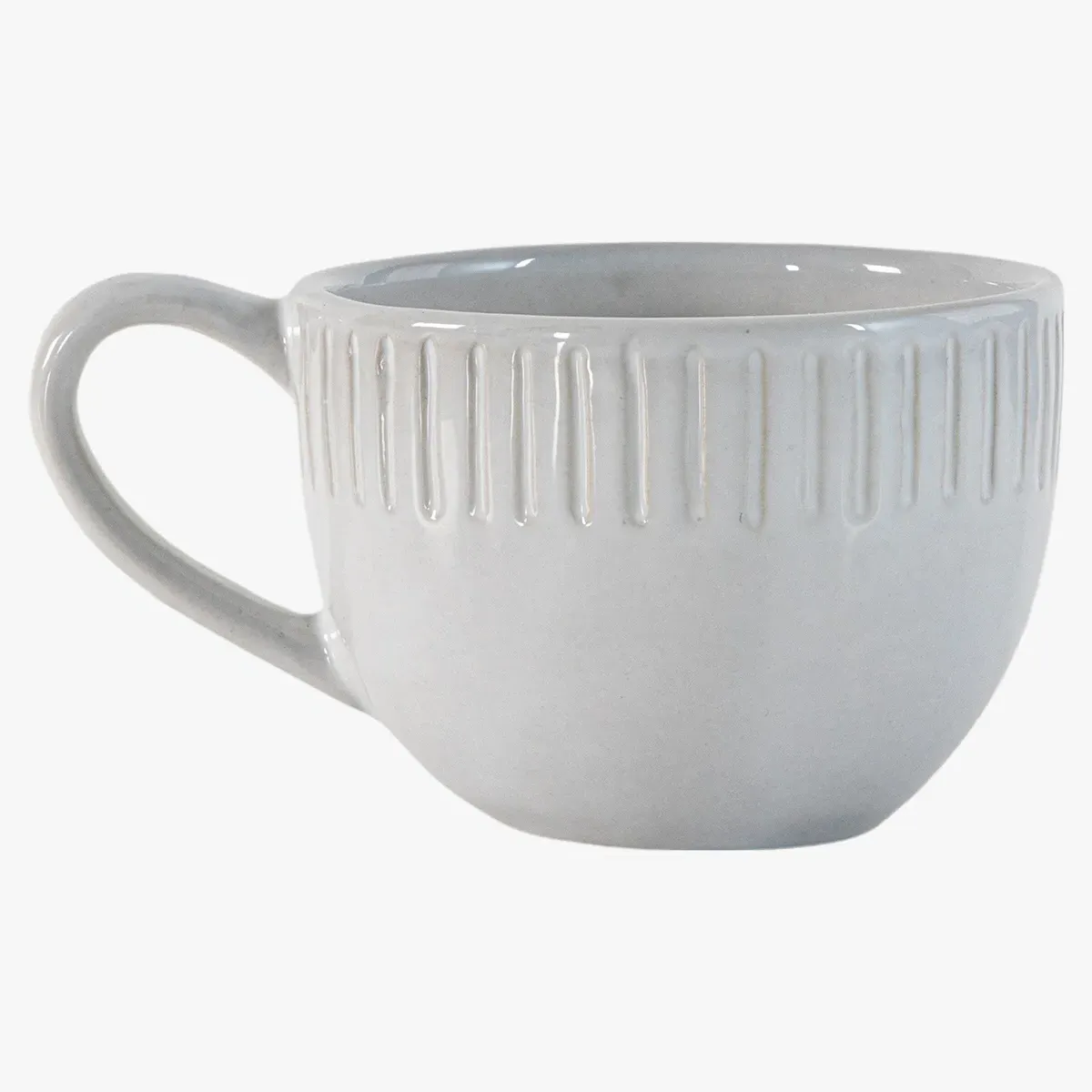 4-Piece Mug Set with Ridged Design - Ceramic product