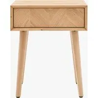 Single Drawer Side Table - Beige, Oak alternate view
