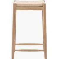 Compact Stool with Rope Seat - Oak, Solid Wood alternate view