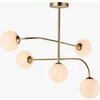 Large Ceiling Pendant with 5 Shades - Gold, Metal alternate view
