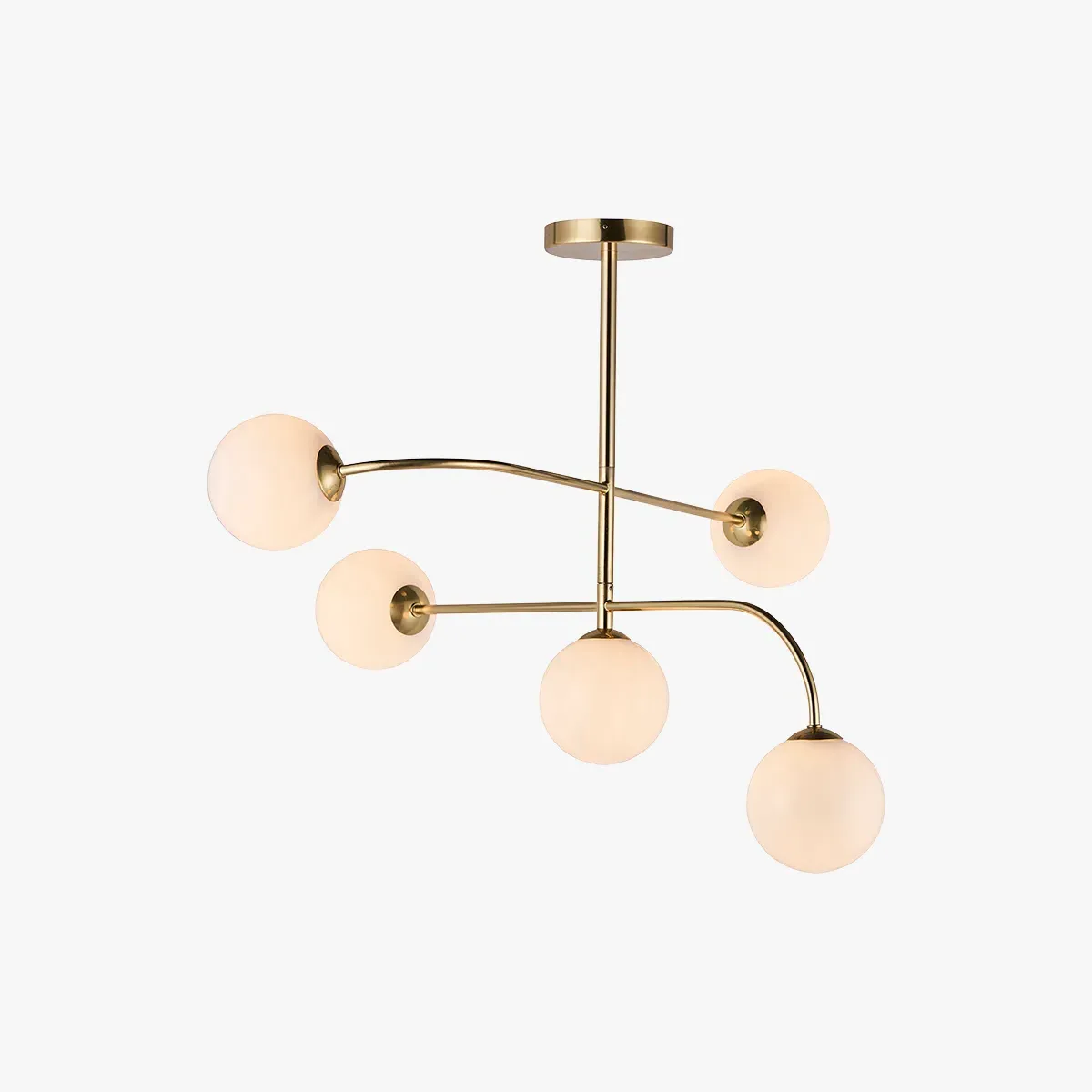 Large Ceiling Pendant with 5 Shades - Gold, Metal product