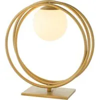 Hoop Table Lamp with Glass Sphere - Gold, Opal alternate view