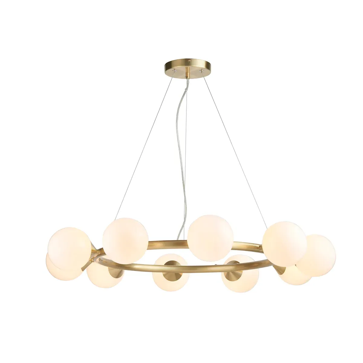 10-Light Ring Pendant - Opal, Glass product