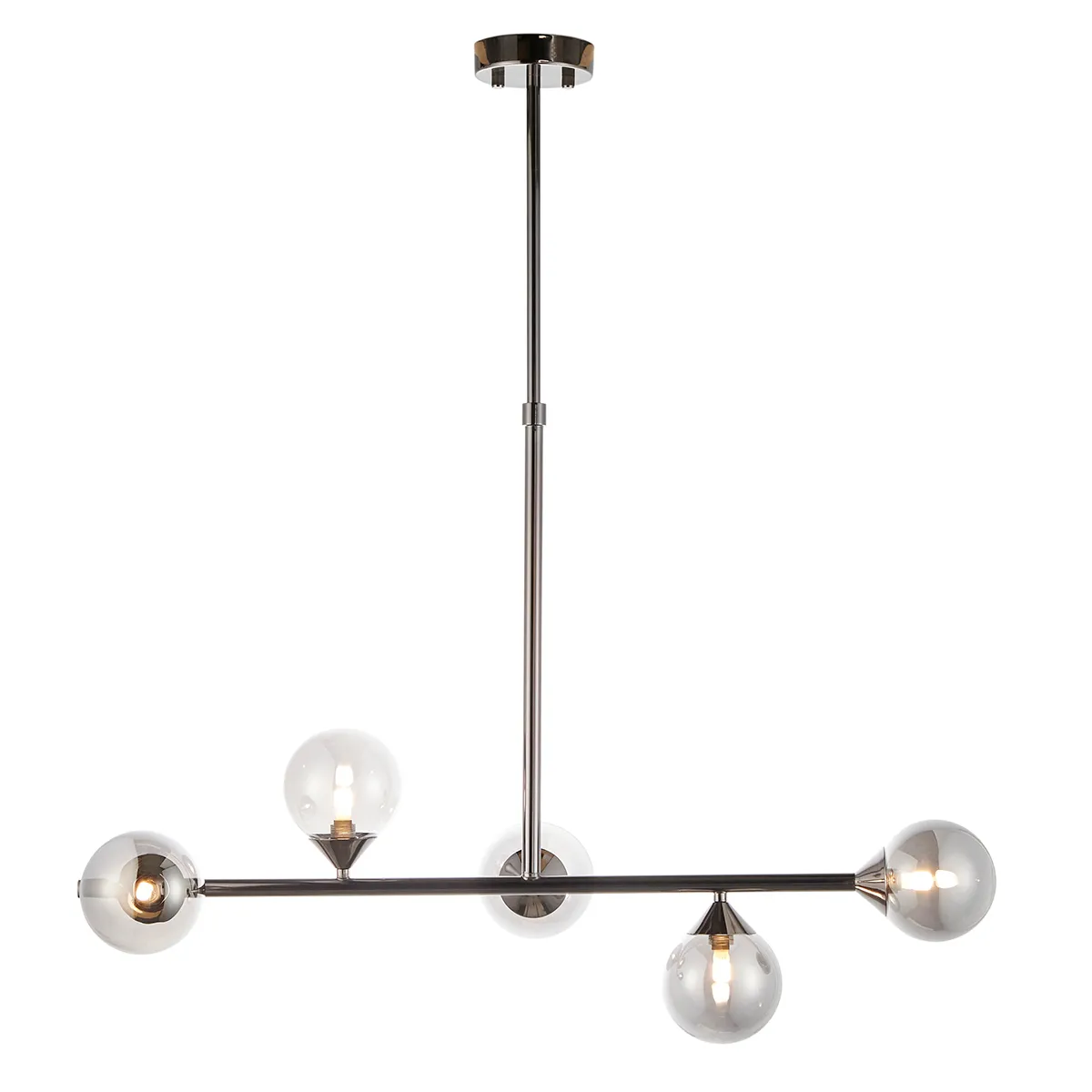 Small Bar Pendant Light - Black, Opal Glass product