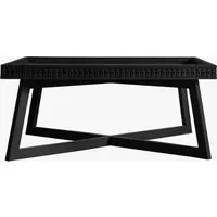 Coffee Table with Patterned Frieze - Black, Wood alternate view