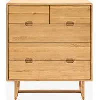 5-Drawer Chest - Natural, Oak Wood alternate view