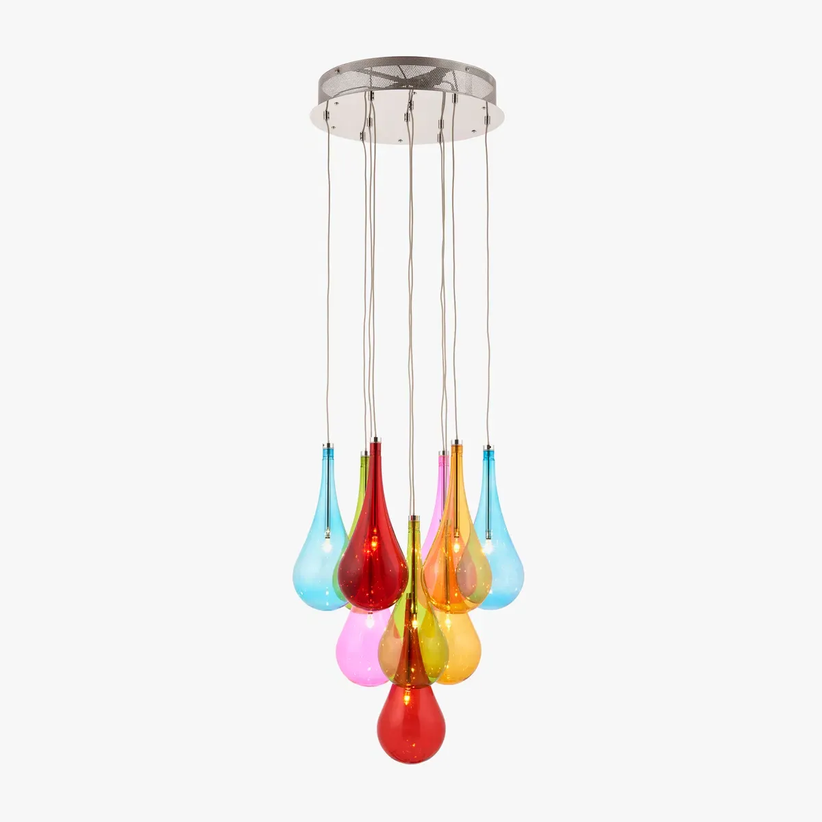 10-Light Drop Pendant - Multi, Glass product
