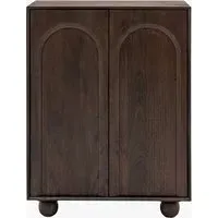 2-Door Cupboard with Arch Design - Dark Wood alternate view