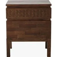 2-Drawer Bedside Table with Pattern - Natural alternate view