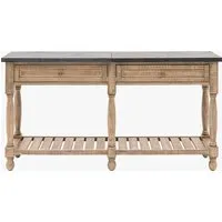 2-Drawer Console Table - Pine Wood alternate view