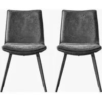 2-Piece Dining Chair Set - Black, Faux Leather alternate view