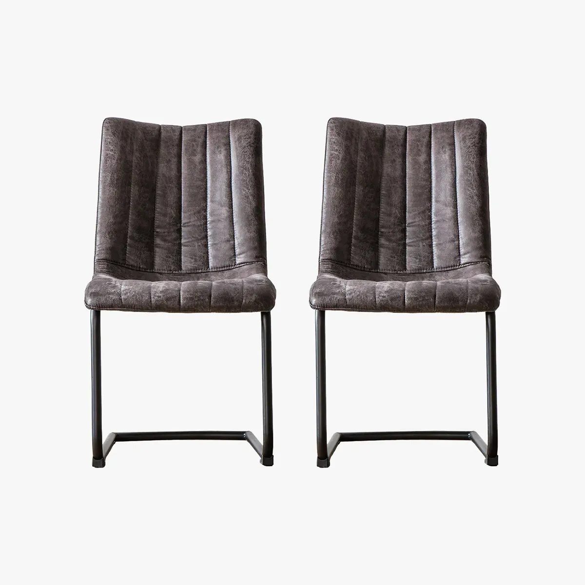 2-Piece Dining Chair Set - Black, Faux Leather product