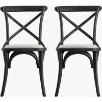 2-Piece Dining Chair Set - Black, Oak alternate view