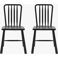 2-Piece Dining Chair Set - Black, Oak alternate view