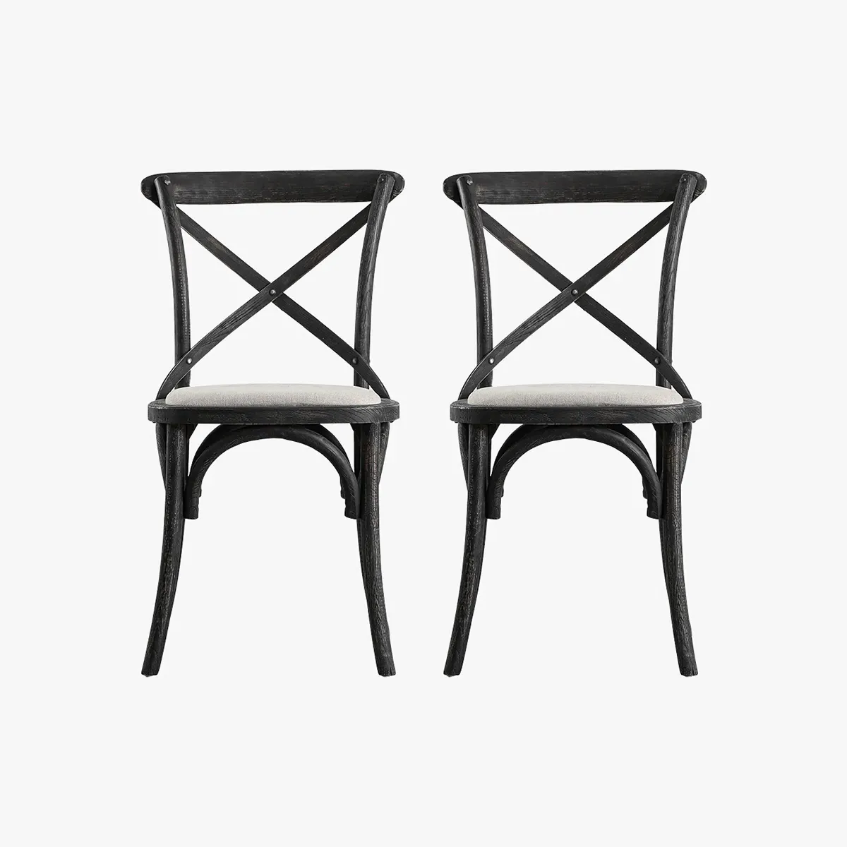 2-Piece Dining Chair Set - Black, Oak product