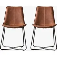 2-Piece Dining Chair Set - Brown, Faux Leather alternate view