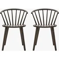 2-Piece Dining Chair Set - Mocha, Oak Wood alternate view