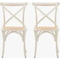 2-Piece Dining Chair Set - White, Rattan alternate view