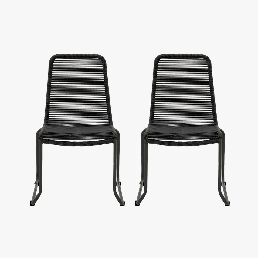 2-Piece Dining Chair Set - Woven, Metal product
