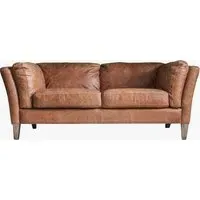 2-Seater Sofa with Tufted Detail - Brown, Leather alternate view