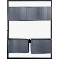 3-Basket Wall Planter - Black, Textured alternate view