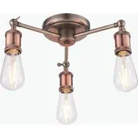 3-Light Semi Flush Ceiling Light - Pewter alternate view