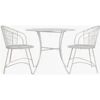 High Tea Outdoor Bistro Set - White, Metal alternate view