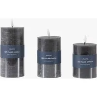 3-Piece LED Candle Set - Grey alternate view