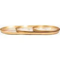 3-Piece Tray Set with Gold Accents - Marble alternate view