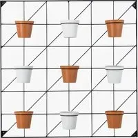 9-Piece Wall Planter Set - Terracotta, Metal alternate view
