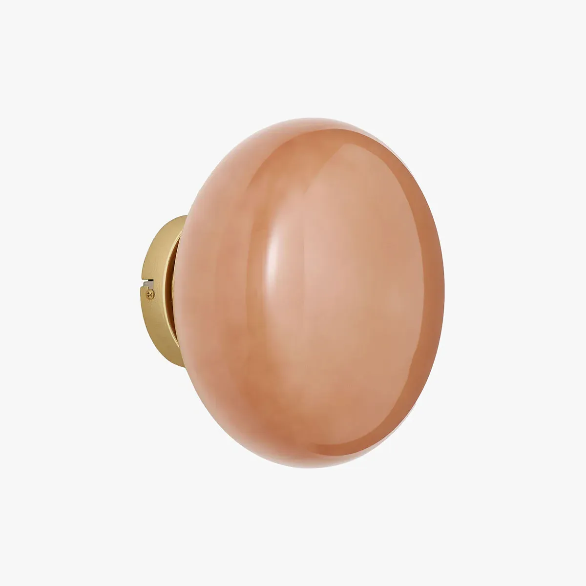 Adrianne Glass Wall Light - Pink, Brass by Perch & Parrow