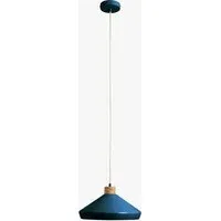 Albert Pendant Ceiling Light - Navy Blue, Steel & Wood by Perch & Parrow, image 2
