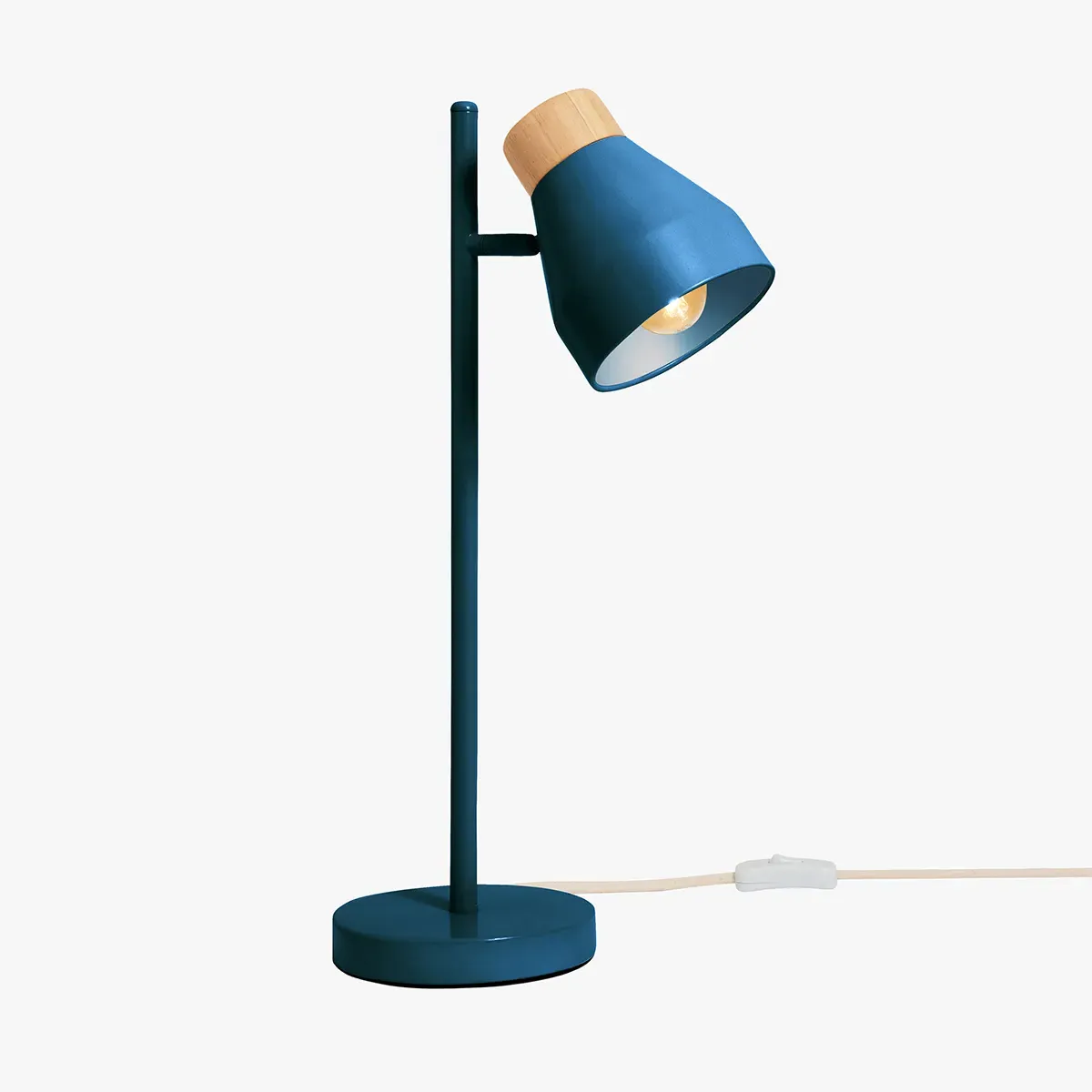 Albert Table Lamp - Navy Blue, Wood by Perch & Parrow